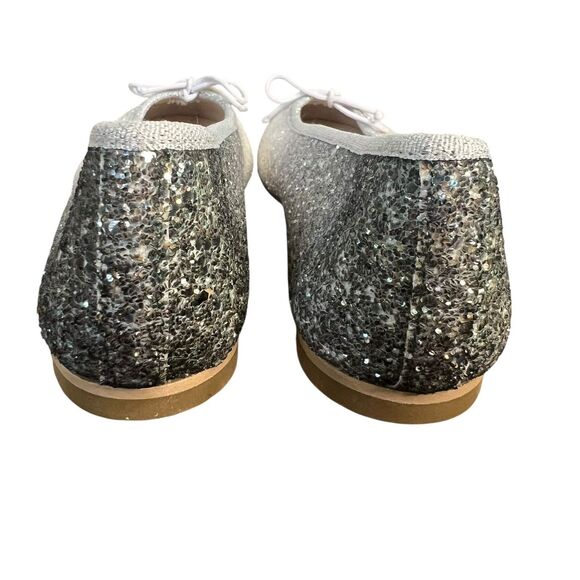 Andago Ombre Glitter Ballet Flats Womens 37/6.5M Silver Gray Bow Spain Shoes - Picture 5 of 7